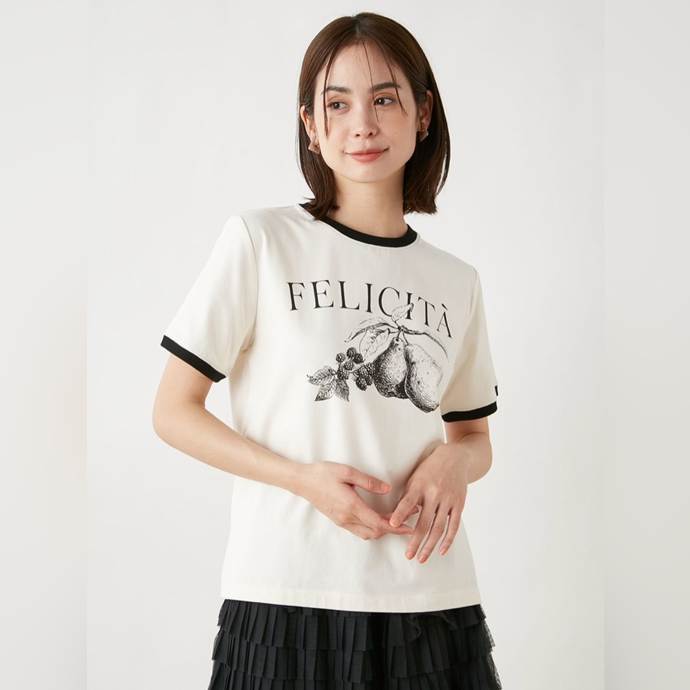 Snidel Felicita Print T-Shirt White Size S